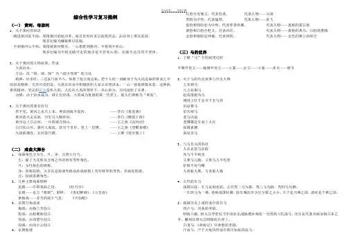 人教版七年级下册综合性学习复习重点