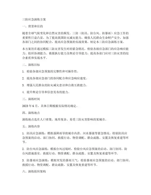 三防应急演练方案