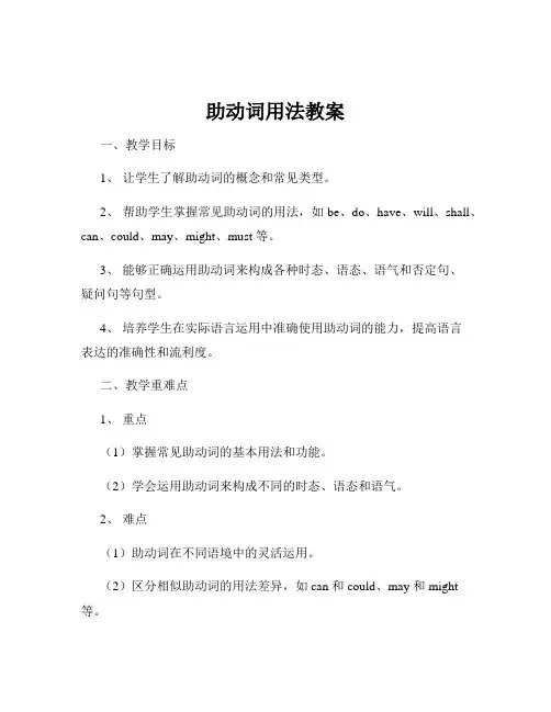 助动词用法教案