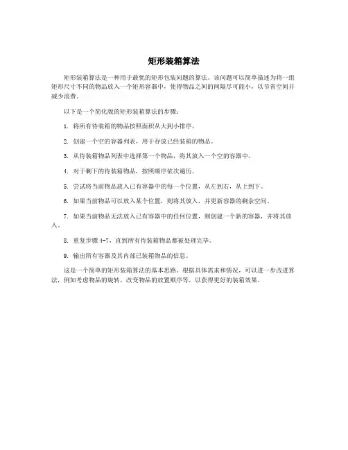 矩形装箱算法