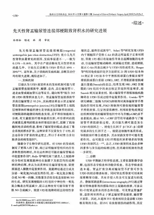 先天性肾盂输尿管连接部梗阻致肾积水的研究进展