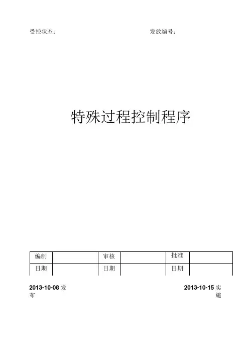 特殊过程控制程序