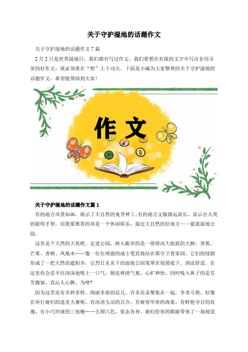 关于守护湿地的话题作文