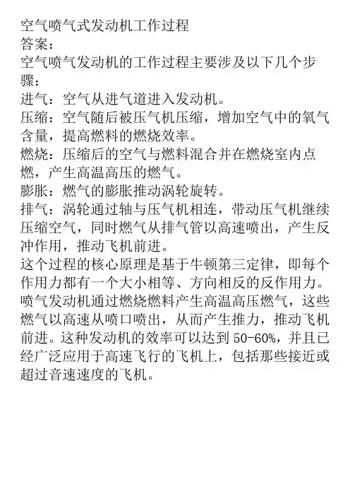 空气喷气式发动机工作过程