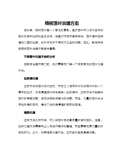 榕树落叶治理方案