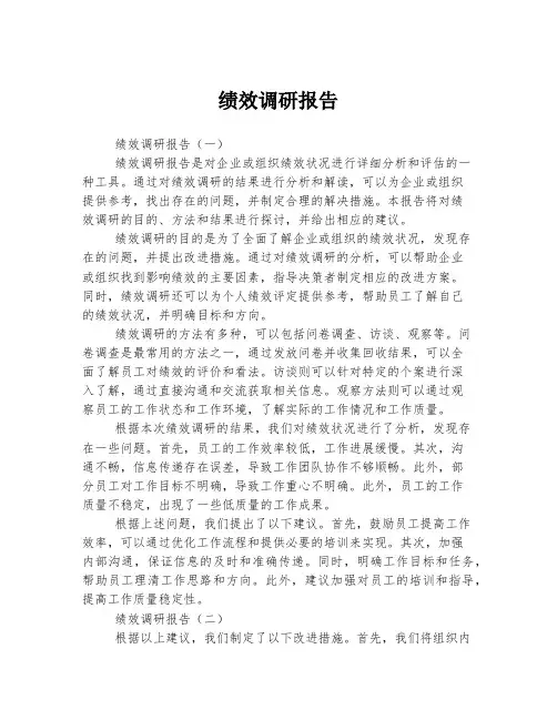 绩效调研报告