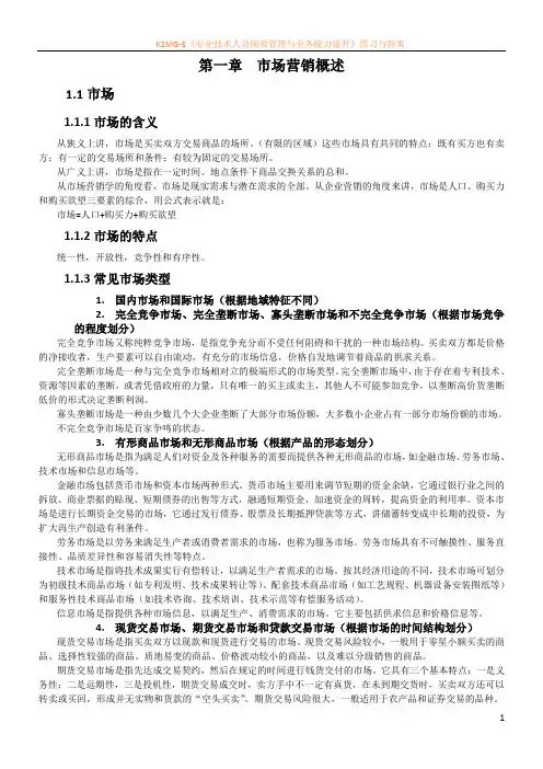 市场营销基础知识点