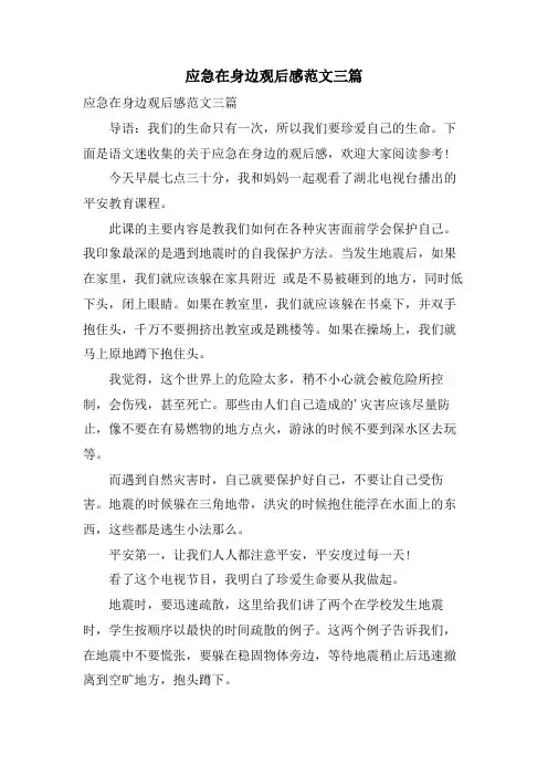应急在身边观后感范文三篇