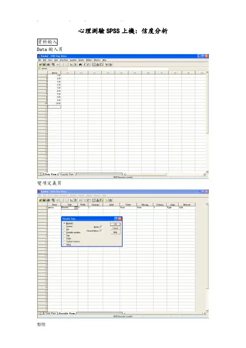 运用SPSS进行信度分析报告