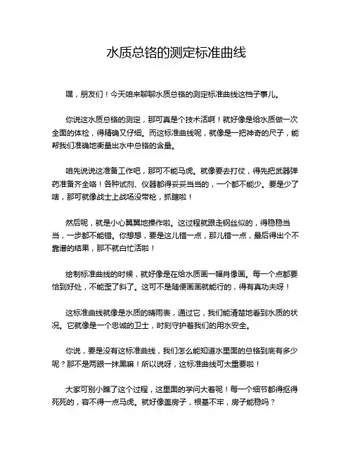 水质总铬的测定标准曲线