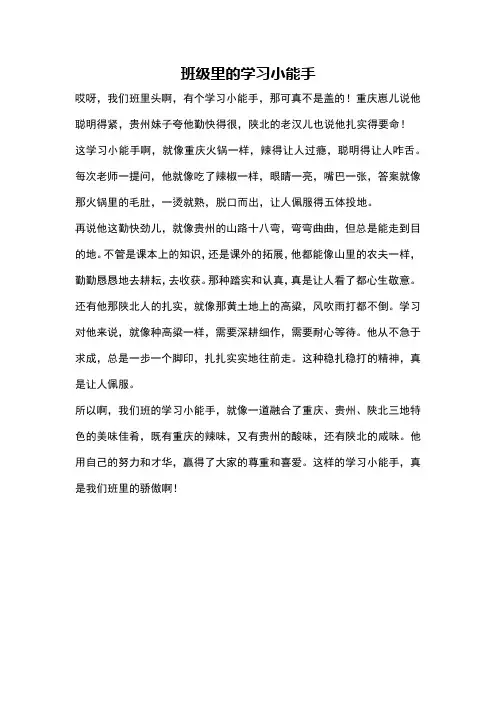 班级里的学习小能手