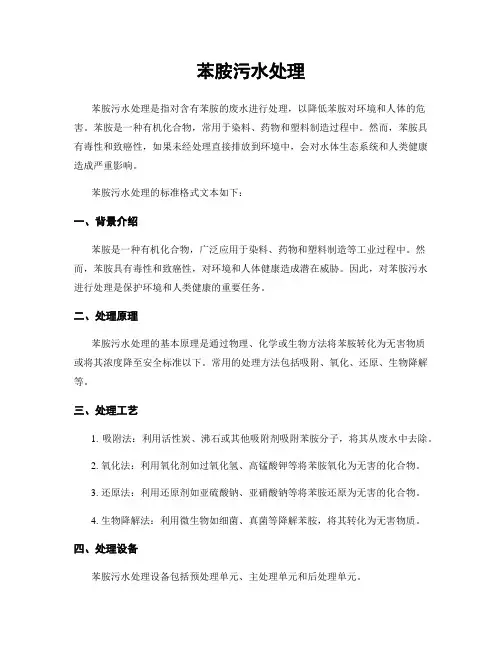苯胺污水处理