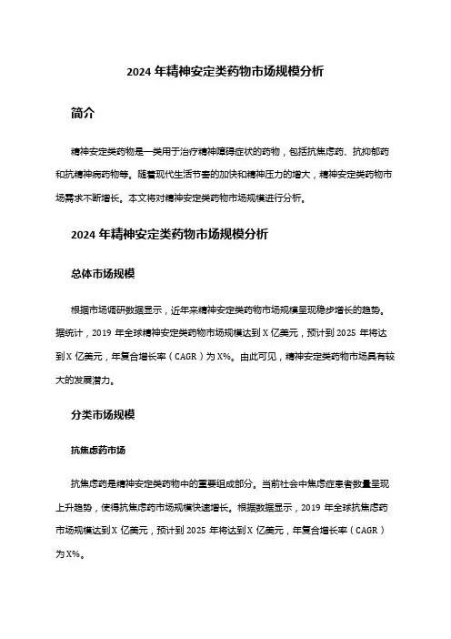 2024年精神安定类药物市场规模分析