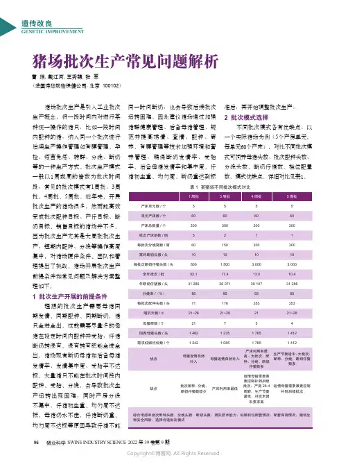 猪场批次生产常见问题解析