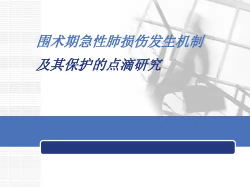 急性肺损伤机制及其保护的研究