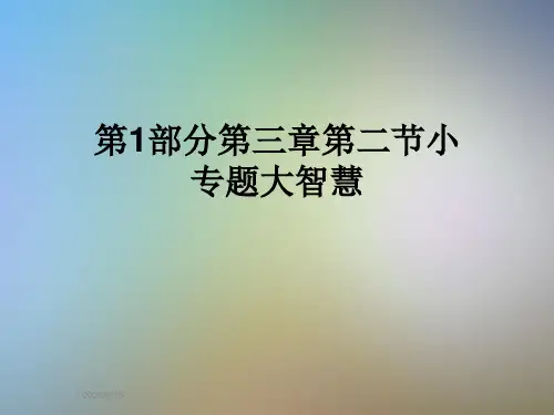 第1部分第三章第二节小专题大智慧
