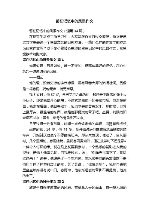 留在记忆中的风景作文