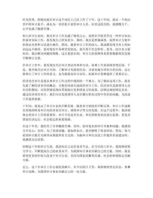 审计工作十年的感想