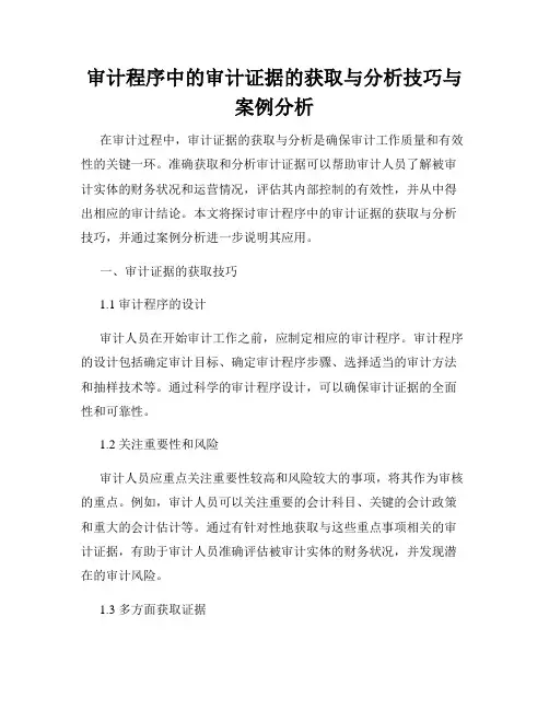 审计程序中的审计证据的获取与分析技巧与案例分析