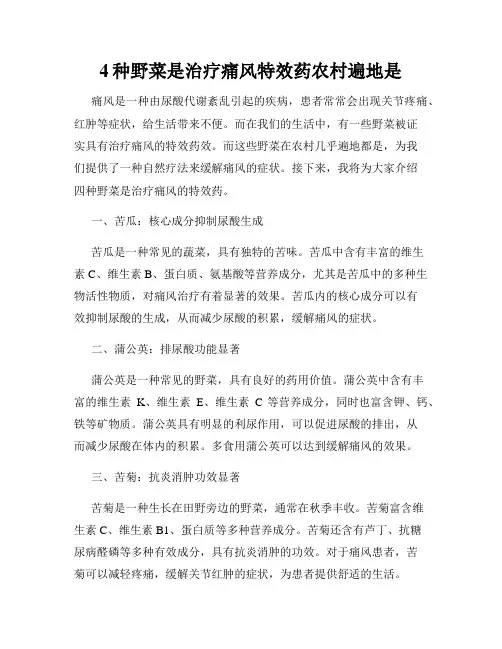 4种野菜是治疗痛风特效药农村遍地是