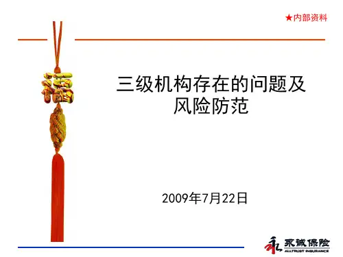 保险公司三级机构存在的问题及风险防范讲解