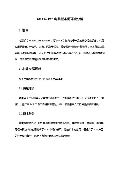 2024年PCB电路板市场环境分析