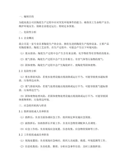 陶瓷_应急预案