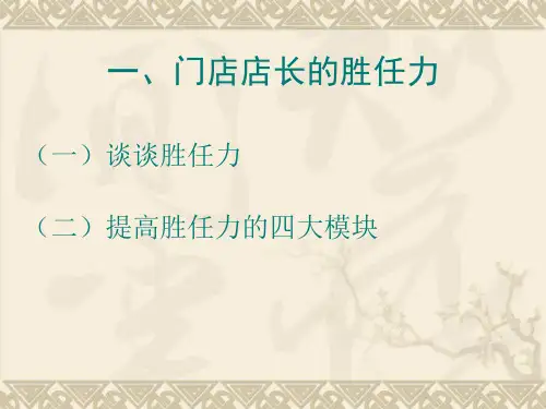 店长的能力素质胜任力模型课件