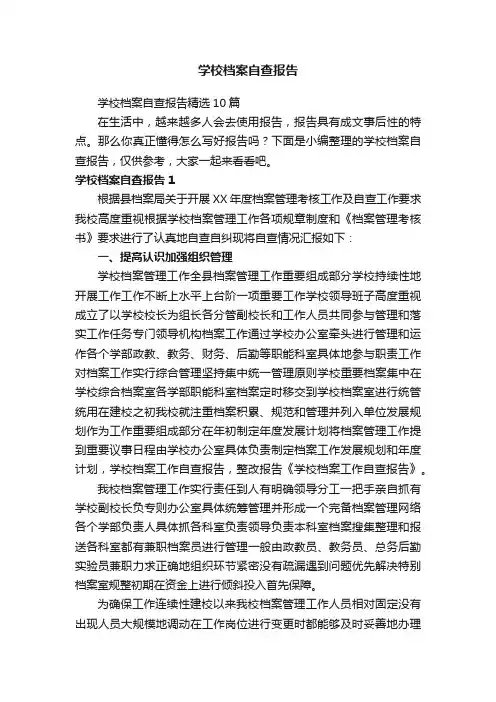 学校档案自查报告