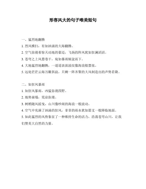 形容风大的句子唯美短句