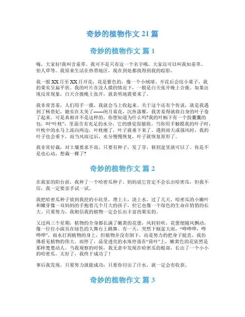 奇妙的植物作文21篇