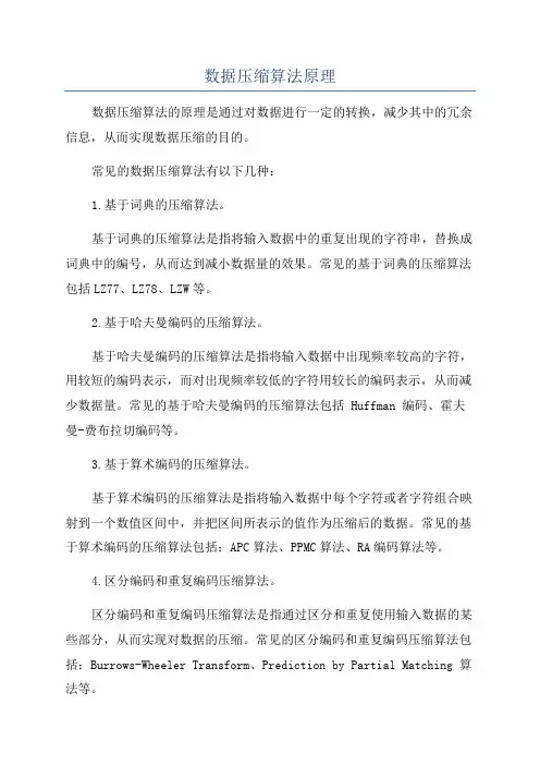 数据压缩算法原理