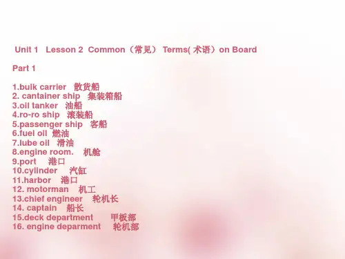 lesson 2 值班机工英语听力与会话PPT 演示文稿