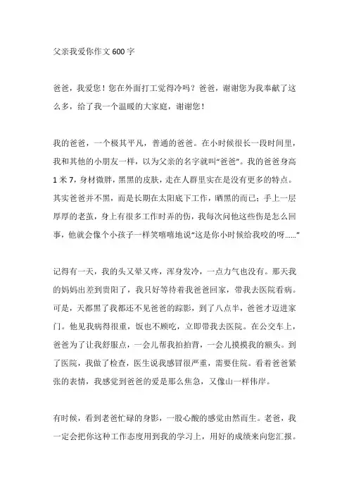 父亲我爱你作文600字