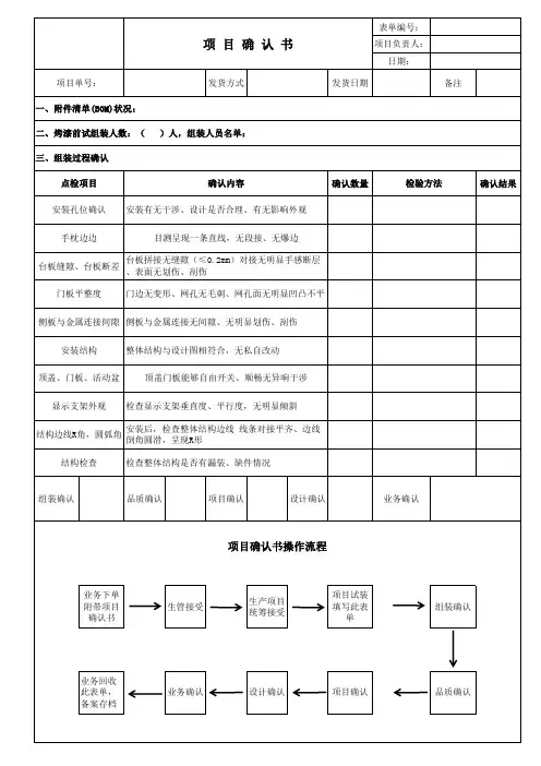 项目确认书