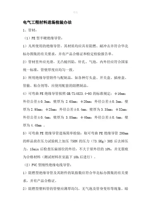 PVC穿线管材料质量标准-1分