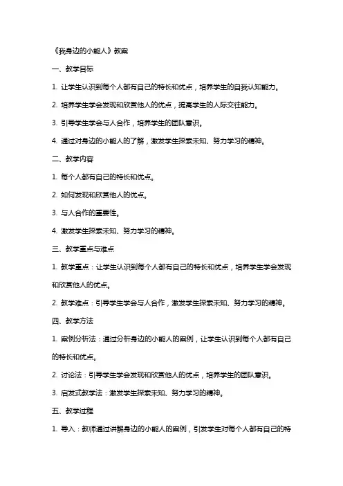 《我身边的小能人》教案