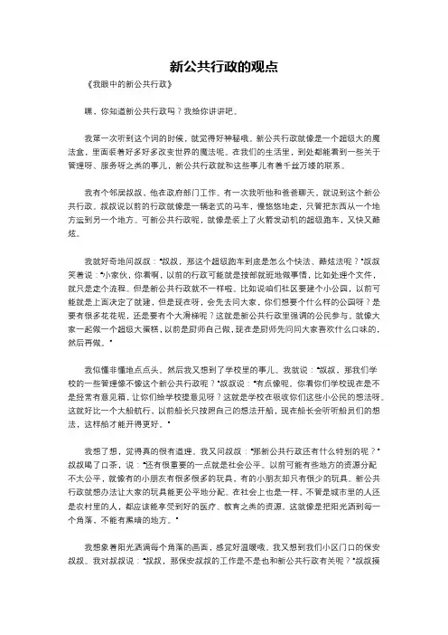新公共行政的观点