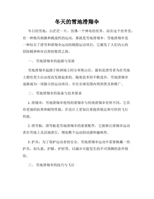 冬天的雪地滑翔伞