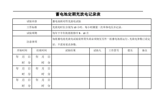 蓄电池放电记录表