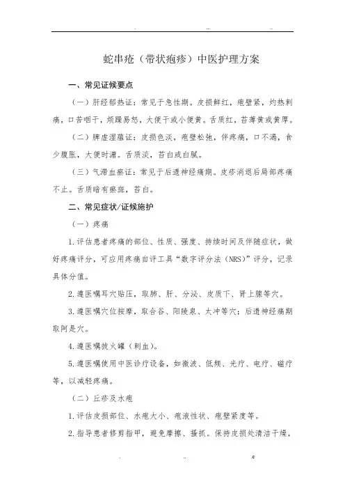 蛇串疮(带状疱疹)中医护理方案