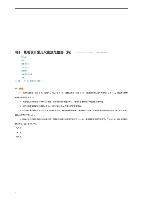 景观设计常见尺度规范整理