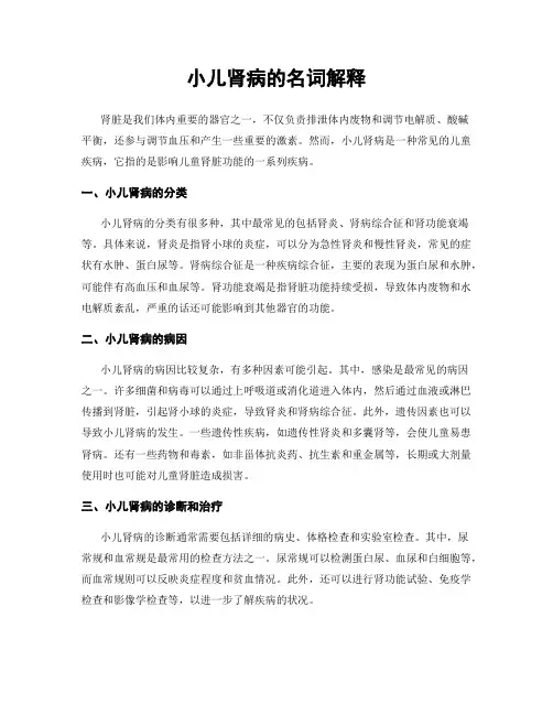 小儿肾病的名词解释