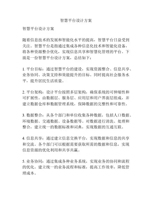 智慧平台设计方案