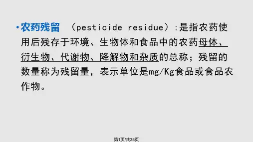 食品的化学性污染及其预防PPT课件
