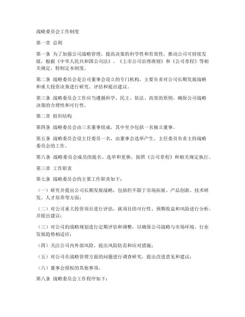 战略委员会工作制度