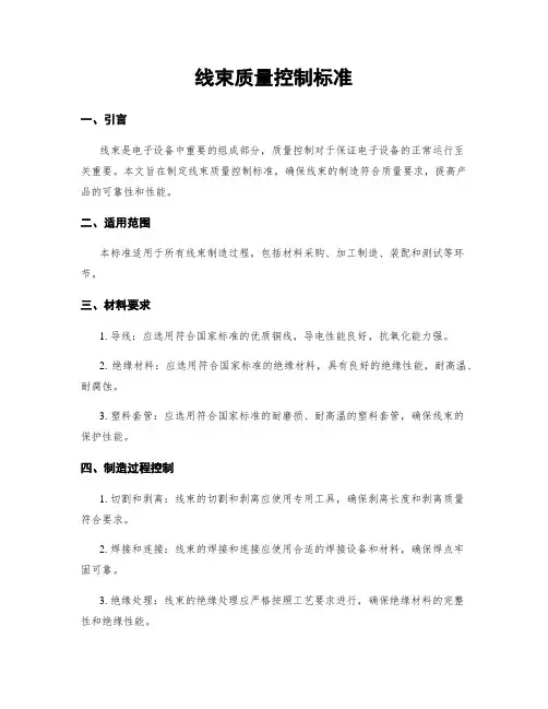 线束质量控制标准