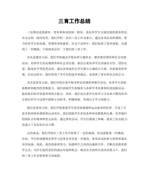 三育工作总结