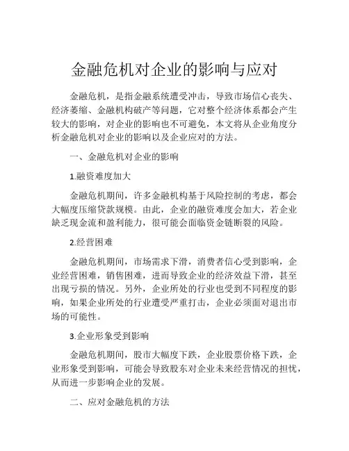 金融危机对企业的影响与应对