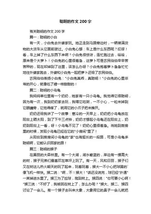 有关聪明的作文200字